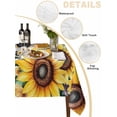 thumbnail image 3 of Sunflower Plaid Tablecloth Square Table Cloth 54x54,Waterproof Outdoor Table Cloth Covers Decorative Table Protector,Black White Checkered Yellow Floral Washable Table Cover for Kitchen Dinning Party, 3 of 8
