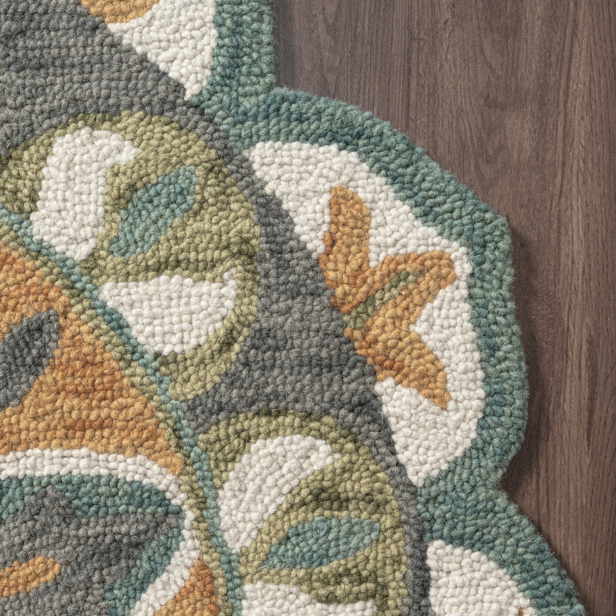Ox Bay Enid 2'3" x 3'10" Rust /Teal Floral Medallion Indoor Hearth Area Rug