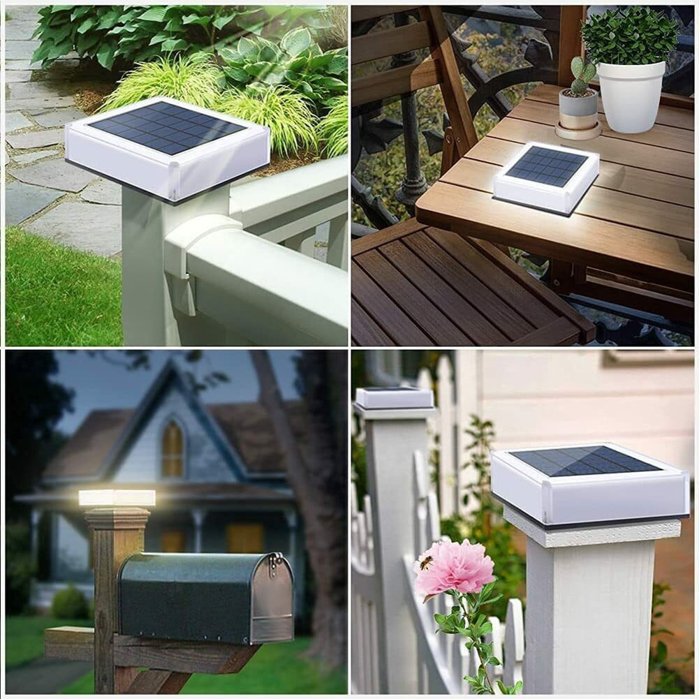 Solar LED Post Light Patio Fence Light Outdoor Solar Lamp Cap Garden Light