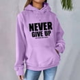 thumbnail image 2 of Holzkary Hoodies for Women Oversized Sweatshirts Loose Hooded Sweatshirt with Fleece and Versatile Printed Top Fall Fashion Outfits 2025 Casual Sweaters Tops Workout Winter Clothes Light Violet M, 2 of 5