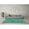 thumbnail image 3 of Ahgly Company Indoor Square Abstract Turquoise Blue Modern Area Rugs, 8' Square, 3 of 4