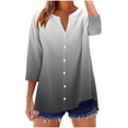 thumbnail image 2 of NuoCaiYun Summer Tops for Women Trendy 3/4 Sleeve V Neck T Shirts Casual Tie Dye Tunic Top Spring Boho Clothes Tees, 2 of 6