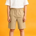 thumbnail image 5 of HAOTAGS Boys' Shorts Stretch Waist Side Pockets Breathable Summer Casual School Uniform ShortsKhaki Size 16-17Years, 5 of 9