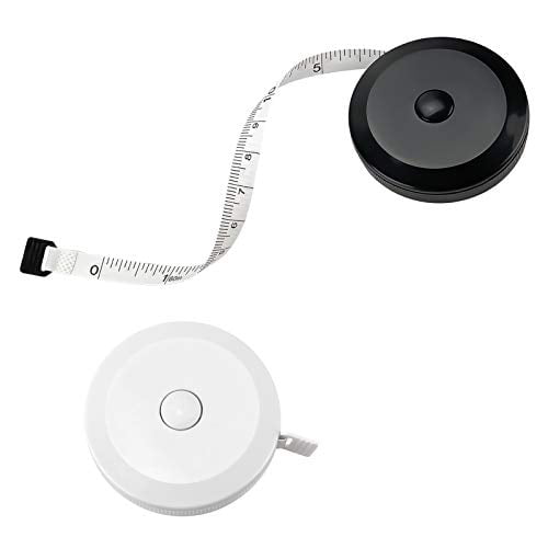 Tape Measure for Body Measuring,60 inch Measuring Tape for Body Measurements,Double Scale Soft Tape Measure,2PCS Retractable Fabric Tape Measure,Black and White