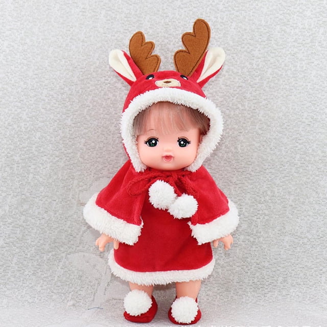 Ropa Trajes de Navidad para Muñeca de Bebé 9-11 pulgadas Hugo Conjunto completo Rojo Trajes de muñeca de moda