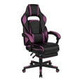 thumbnail image 2 of Flash Furniture X40 Gaming Chair Racing Ergonomic Computer Chair with Fully Reclining Back/Arms, Slide-Out Footrest, Massaging Lumbar - Black/Purple, 2 of 4