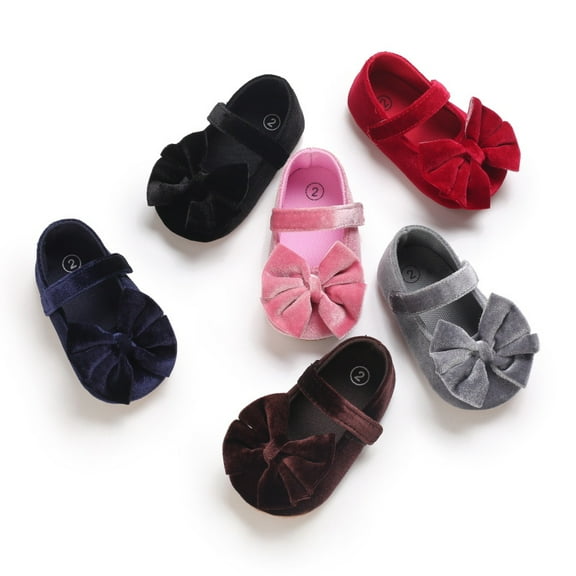 Yoyauz Baby Girl Mary Jane Shoes Anti Slip Rubber Sole Ballet Slippers Princess Dress Wedding Shoes Newborn Kids Shoes Toddler Shoes(0-12 Month)
