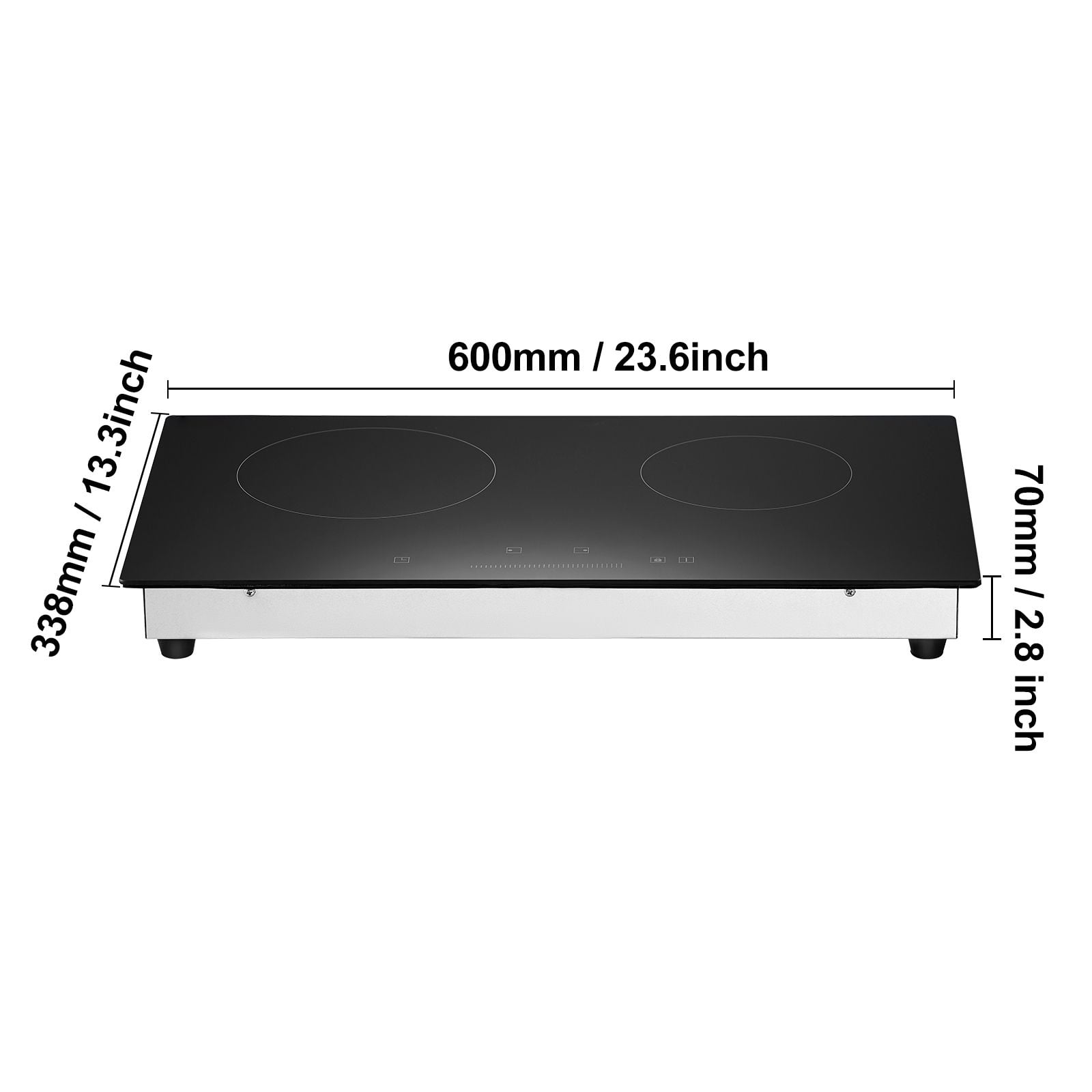 24 inch Electric Cooktop Built-in Stove Burner, 1800W Ceramic Top Radiant Cooktop with Glass Panel, 120V, Power 1800 W, for restaurant cafe food truck catering and home kitchen use