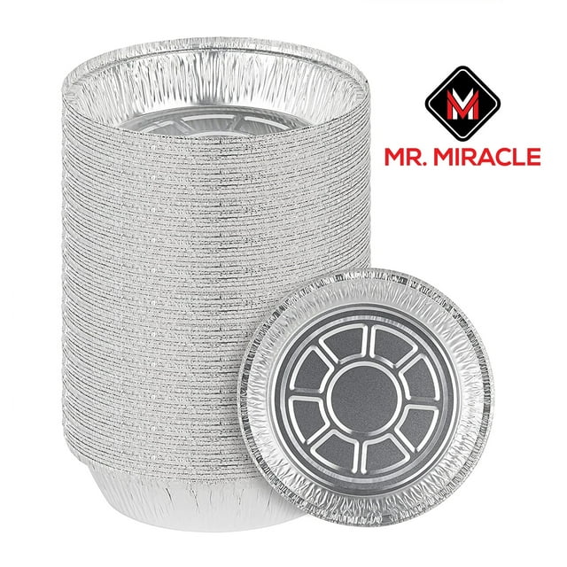 Mr Miracle 7 inch Round Foil Pans. For Baking, Roasting, Food Prep