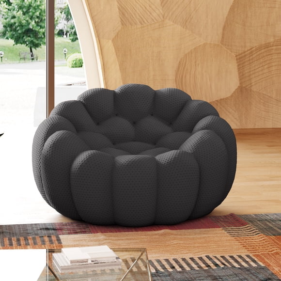 bokifol 48.43"Cloud Sofa,Modern loveseat Sofa Couch with 3D Honeycomb Shape Knit Fabric Sofa,Comfy Couches for Small Space,Bedroom,Apartment(Grey)