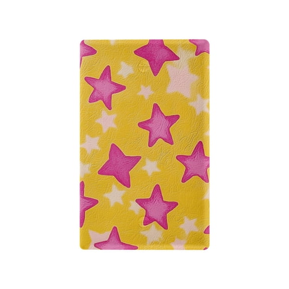 Yayeee Blank Wall Plate Cover 1-Gang 4.5"x2.7" Home Unused Decorative Outlet, Large Pink Stars