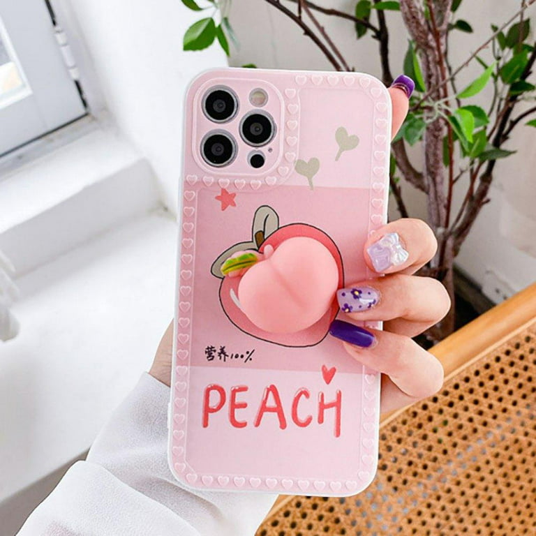Decompression Finger Pinch for 13 Soft Squishy 3D Peach Fruit Protective iPhone 13 - Walmart.com