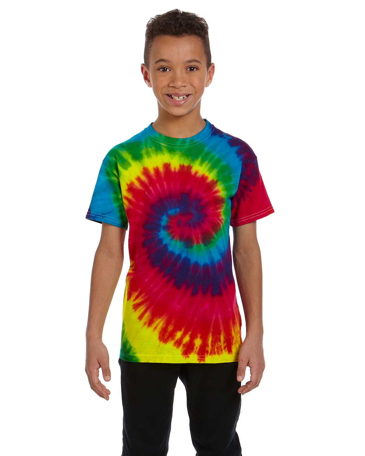 Tie Dye Big Boy's Heavyweight Crewneck TShirt, Style CD100Y