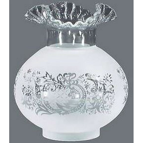 Satin Etched Fluted Glass Oil Lamp Shade (4")