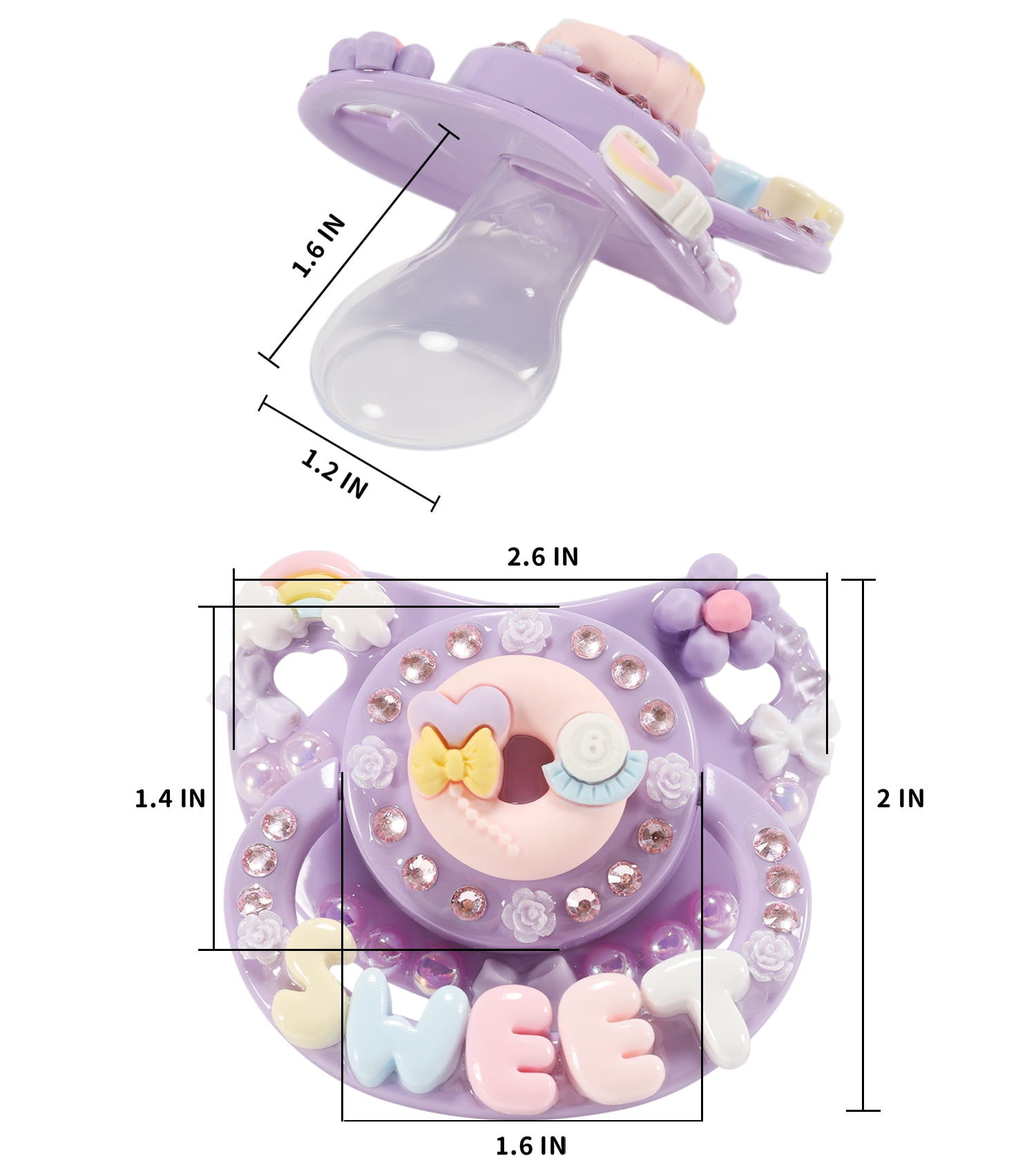 CutiePlusU Adult Sized Pacifier Dummy Big Shield DIY Handmade