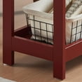 thumbnail image 2 of Kings Brand Furniture - Slim Wood Side End Table with Storage Shelves & Pull-Out Tray, Nightstand for Bedroom, Living Room, Red, 2 of 5