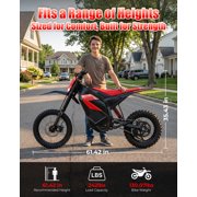 Electric Dirt Bike for Teens & Adults, 3550W Peak Motor, 40MPH, Up to 53 Miles Range, 48V 26Ah Removable Battery, 14/12 Fat Tires, Full Suspension Off-Road Electric Dirt Bike