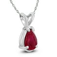 thumbnail image 2 of SZUL Women's 14K White Gold 5x3MM Pear Ruby Pendant, 2 of 5