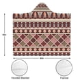 thumbnail image 3 of Wearable Blanket,Red Boho Egyptian Lotus and Circles Pattern Hooded Wearable Flannel Blanket for Adults & Teens with Buckle,Winter Poncho Shawl Wrap Cape,50"x60", 3 of 5