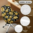 thumbnail image 5 of Xoenoiee Sunflower Daisy Hummingbird Print Curved Back Dining Chair Covers with Armrest, Stretch Accent Chairs Covers Slipcovers Office Desk Chair Covers for Vanity Living Room Bedroom, 5 of 7