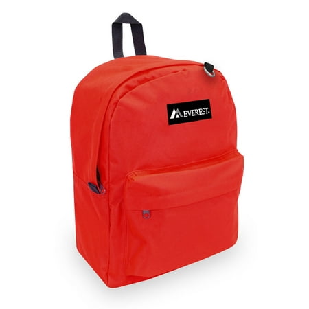 Everest Unisex Classic School 16" Backpack, Red