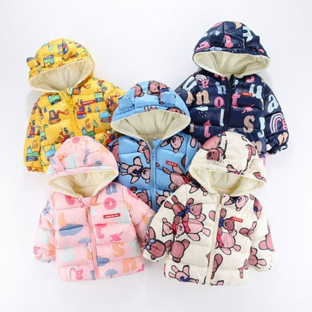 

Toddlers Fleece Jackets Thick Warm Little Baby Girls Boys Soft Lovely Hoodies Down Coat Outerwear