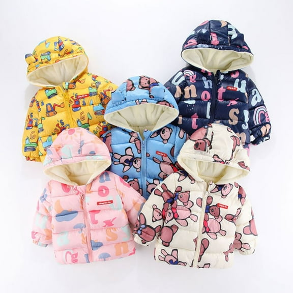Toddlers Fleece Jackets Thick Warm Little Baby Girls Boys Soft Lovely Hoodies Down Coat Outerwear