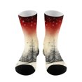 thumbnail image 4 of FAIOROI Christmas Socks for Women Cute Vintage Xmas Print Mid Calf Crew Sock Soft Cozy Festive Holiday Novelty, 4 of 6