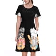 thumbnail image 1 of Kdxio Robe T-Shirt Décontractée pour Femmes Imprimé Petit Chef Gnome Manches Courtes d'Été avec Poches, 1 of 6