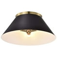thumbnail image 2 of Nuvo Lighting Dover - 3 Light - Large Flush Mount - Black with Vintage Brass, 2 of 7