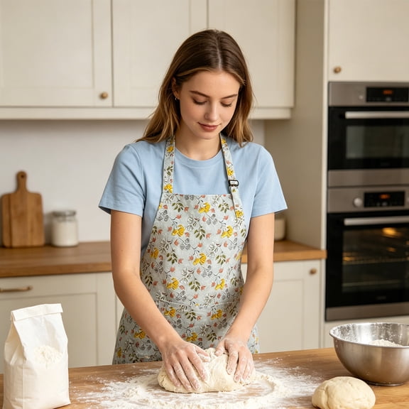 Waterproof, Oil-proof, Stain-proof Apron for Home and Kitchen Use, Polyester Material, Multicolor, Convenient Front Pouch, Customizable Rear Straps