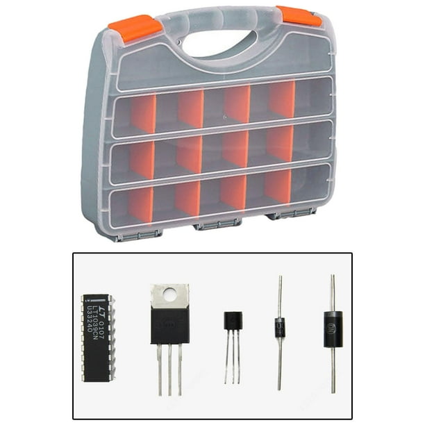 Práctico organizador de tornillos, contenedor de herramientas, caja organizadora, soporte para tuercas, 15 rejillas para hardware, piezas pequeñas, Sharpla estuche organizador de almacenamiento