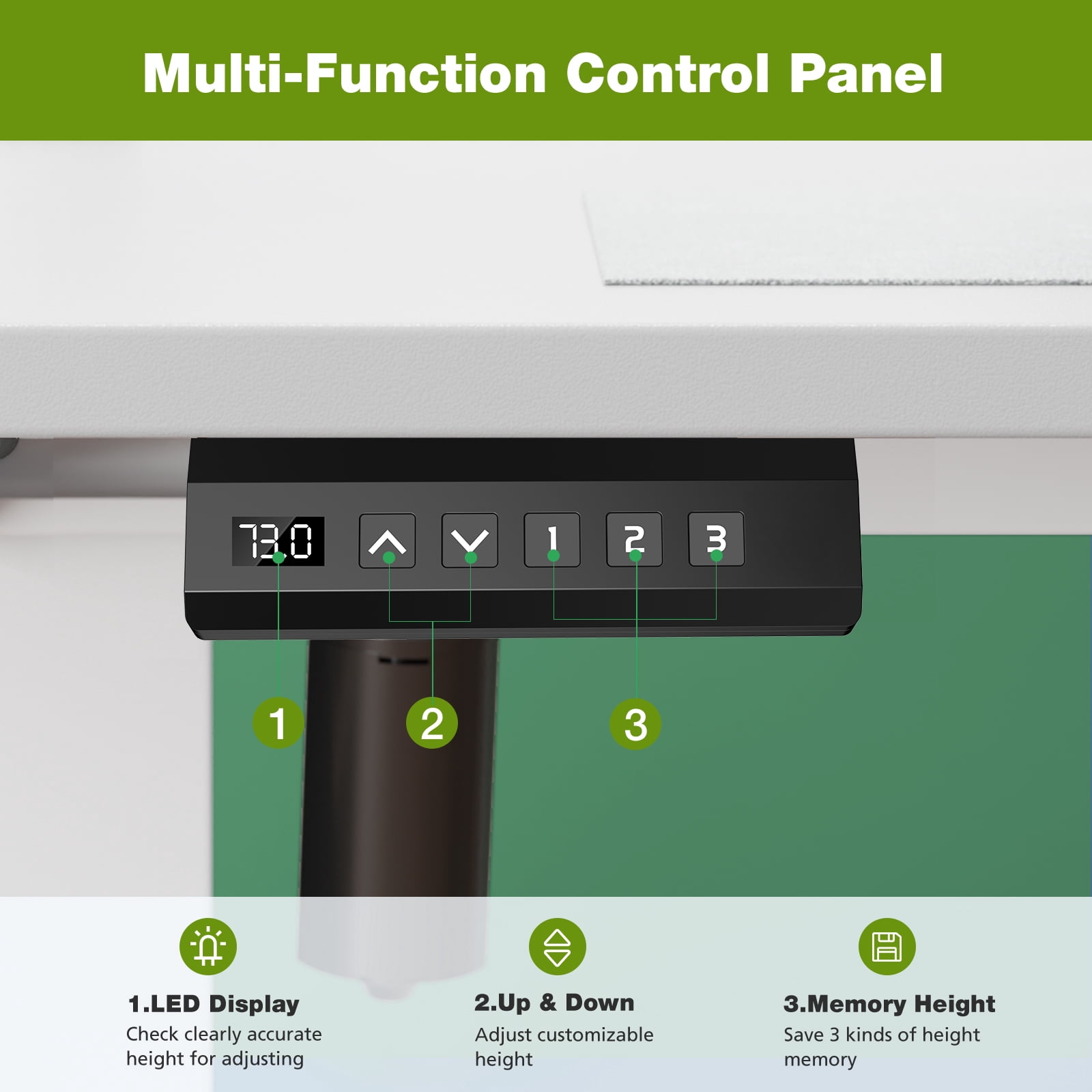 edx Electric Standing Desk, Height Adjustable Desk, 40 x 24 Inches Ergonomic Stand up Desk
