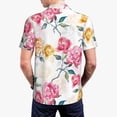 thumbnail image 3 of Balery Colorful Flowers Printed Men’s Short Sleeve Polo Shirt, Midweight Men's Shirt,Golf Polo shirts -3X-Large, 3 of 8