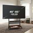 thumbnail image 3 of FITUEYES Sturdy Rolling TV Stand Mount for 40-85 inch TVs,Height Rdjustable,Walnut, 3 of 9