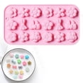 thumbnail image 2 of Flower Silicone Fondant Molds 18 Cavity Flower Cake Resin Mold Candy Chocolate Ice Cube Fondant Molds Kitchen Baking Tools for Sugarcraft Cake Decorating Dessert Making,Non-Stick Cake Pop Molds(Pink), 2 of 9