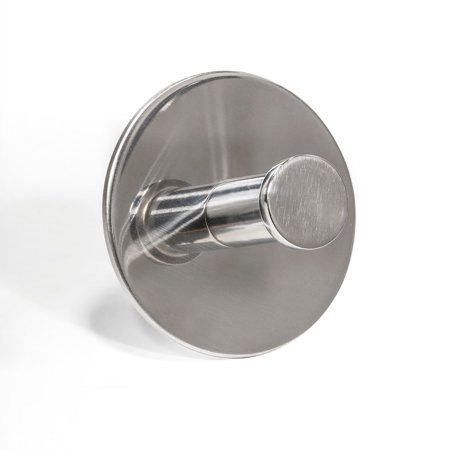 Round Self Adhesive - SUS 304 Stainless Steel Self Adhesive Clothes Towel Robe Hook Round T-Type 3M Brushed Finish Waterproof for Bathroom Kitchen Office Hanging Organizer SET of 2