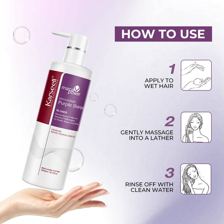Karseell Purple Shampoo, 16.90 oz, Neutralizes Brass & Yellow