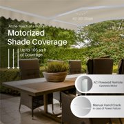 ALEKO 12x10 ft Ivory Motorized Retractable Patio Awning