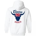 thumbnail image 3 of Coors Rodeo Front and Back Logo White Sweatshirt Hoodie-Medium, 3 of 3