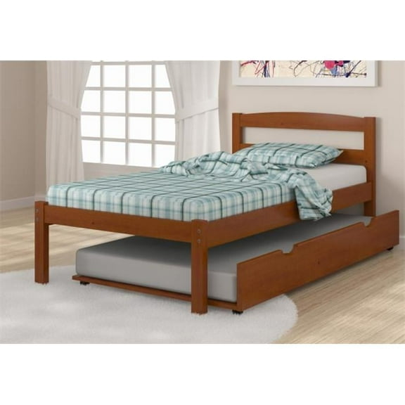 PD-575TE-503E Twin Size Econo Bed with Twin Size Trundle Bed in Light Espresso