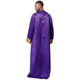 thumbnail image 4 of RUNQHUI Men's Priest Robe With Gold Trim And Cross Front Zip Closure For Church Worship And Cosplay Purple S, 4 of 6