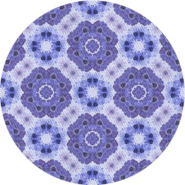 Ahgly Company Tapis Rond Lavable en Machine Intérieur Transitionnel Bleu Ardoise, 5 Pieds Rond