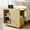 Oak, variant on Wisykoke Mobile Sideboard with Charging Station, Bedside Table Cabinet with Drawer, Adjustable Shelf, 2 AC Outlets, USB & Type-C Ports, Lockable Wheels, for Dining Room, Bedroom, Kitchen