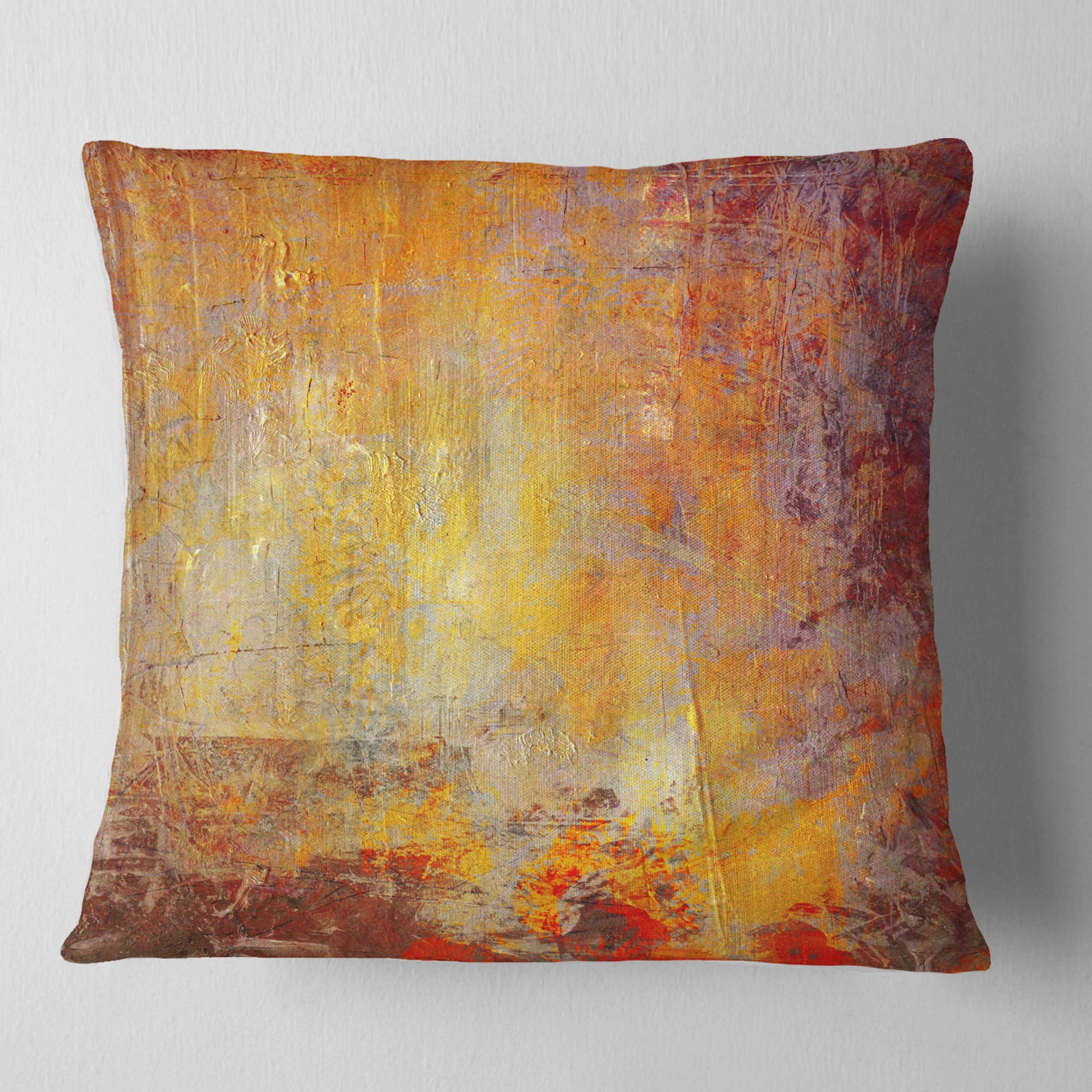 Designart Ambient Canvas Grunge - Abstract Throw Pillow - 16x16
