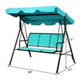 thumbnail image 2 of Patiojoy Outdoor Patio Swing Canopy Bench Chair Rocking Hammock Blue, 2 of 6