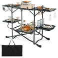 thumbnail image 1 of Patiojoy Table de Cuisine de Camping Pliable Station de Cuisson Extérieure avec 4 Tables d'Appoint Étagère de Rangement, 1 of 10