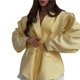 thumbnail image 2 of Chaqueta de Traje de Mujer de Larga con Solapa, Estilo -Otoño, con Cinturón en la Cintura y Hombreras. Amarillo M, 2 of 9