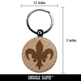 thumbnail image 2 of Fleur De Lis French Mardi Gras Solid Round Keychain Charm Tag - Engraved Wood, 2 of 6