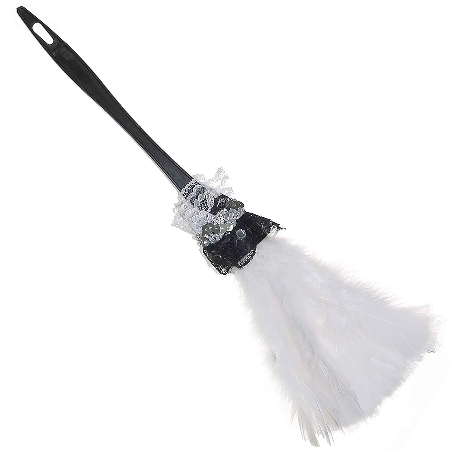 Skeleteen Feather Duster Maid Accessory - Soft White Cleaning Feather ...